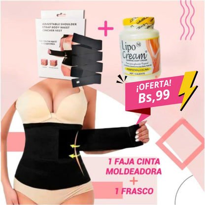 Cinta Reductora + crema Lipocream SUPER COMBO